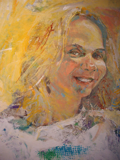 portrait of Shane with yellow background