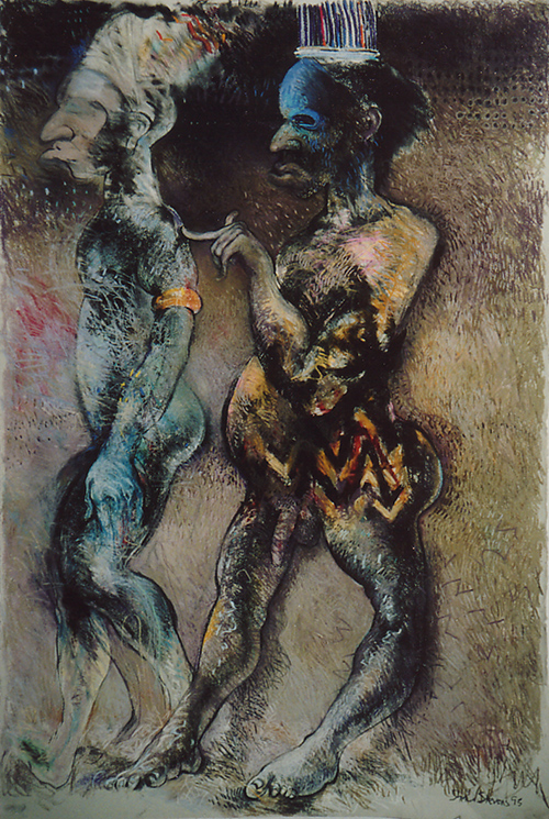man walking with ancestor