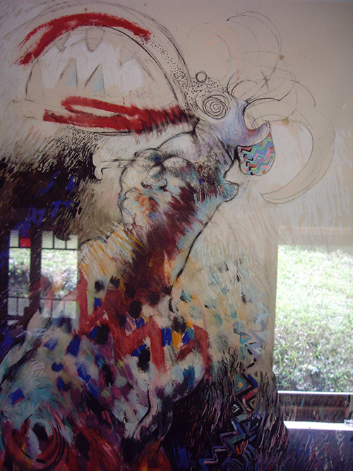 figure wearing dragon headdress