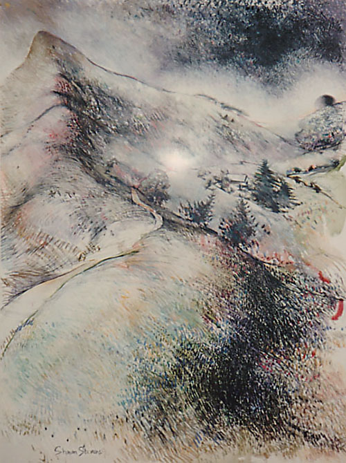 landscape with surveillance dome